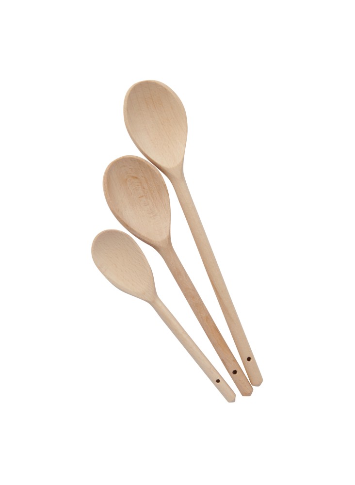 KitchenCraft Set of Three Beech Wood Spoons