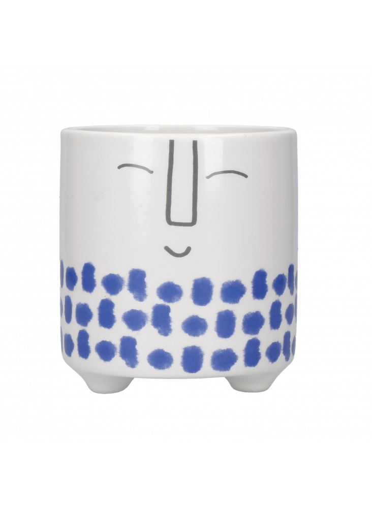 KitchenCraft Ceramic Plant Pot with Happy Face Design