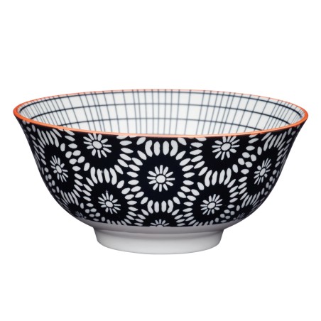 KitchenCraft Black Swirl Centred Ceramic Bowls