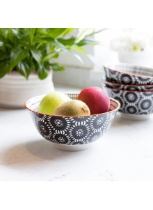 KitchenCraft Black Swirl Centred Ceramic Bowls