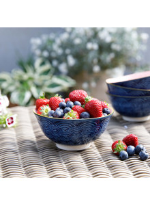 KitchenCraft Blue Arched Pattern Ceramic Bowls