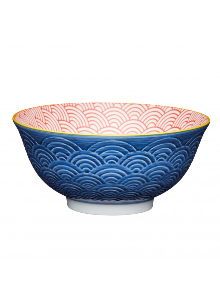 KitchenCraft Blue Arched Pattern Ceramic Bowls