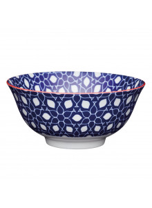 KitchenCraft Blue Floral Geometric Print Ceramic Bowls