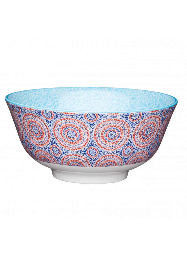 KitchenCraft Blue and Red Mosaic Style Ceramic Bowls