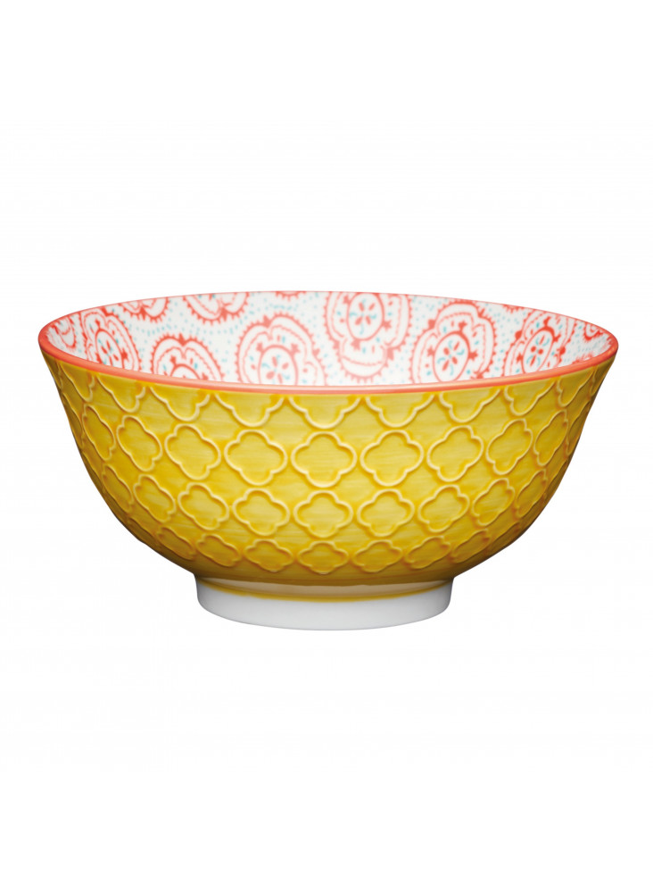 KitchenCraft Bright Yellow Floral Ceramic Bowls