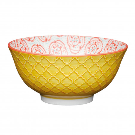 KitchenCraft Bright Yellow Floral Ceramic Bowls