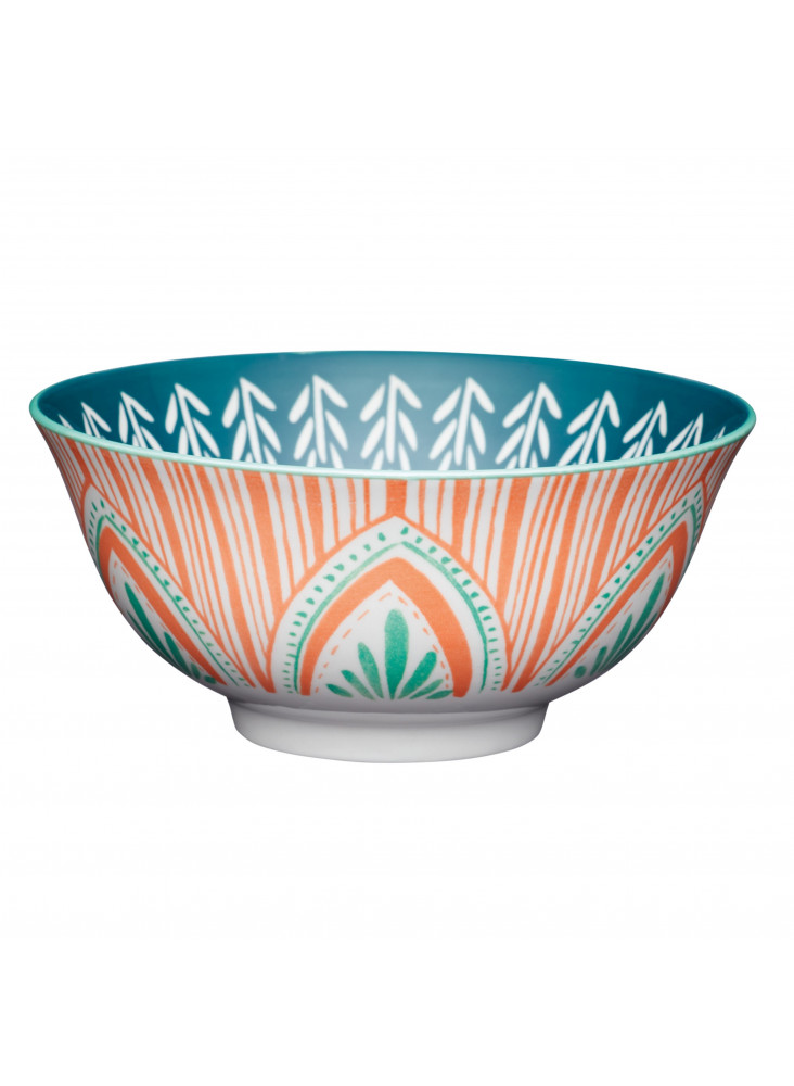 KitchenCraft Colourful Folk Pattern Ceramic Bowls