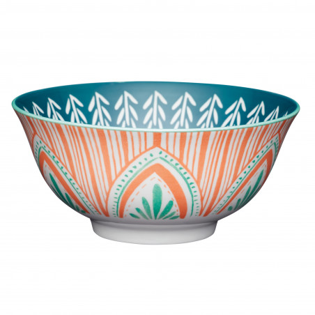 KitchenCraft Colourful Folk Pattern Ceramic Bowls