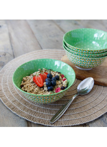 KitchenCraft Green Geometric Ceramic Bowls