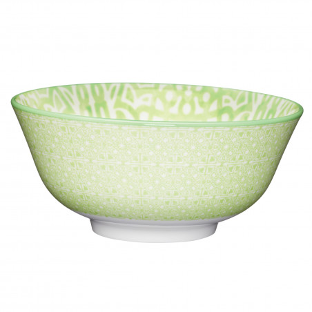 KitchenCraft Green and White Tile Effect Ceramic Bowls