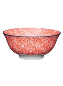 KitchenCraft Red Floral and Blue Edge Ceramic Bowls