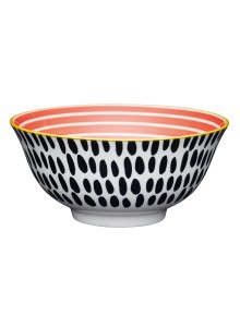 KitchenCraft Red Swirl and Black Spots Ceramic Bowls