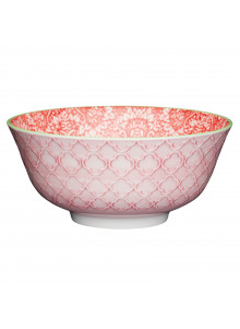 KitchenCraft Red and Pink Victorian Style Print Ceramic Bowls