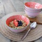 KitchenCraft Red and Pink Victorian Style Print Ceramic Bowls