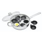 KitchenCraft Stainless Steel 28cm Six Hole Egg Poacher