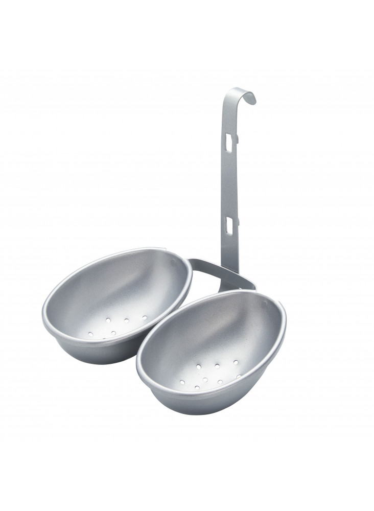 KitchenCraft Silver Stainless Steel Non-Stick Twin Egg Poacher