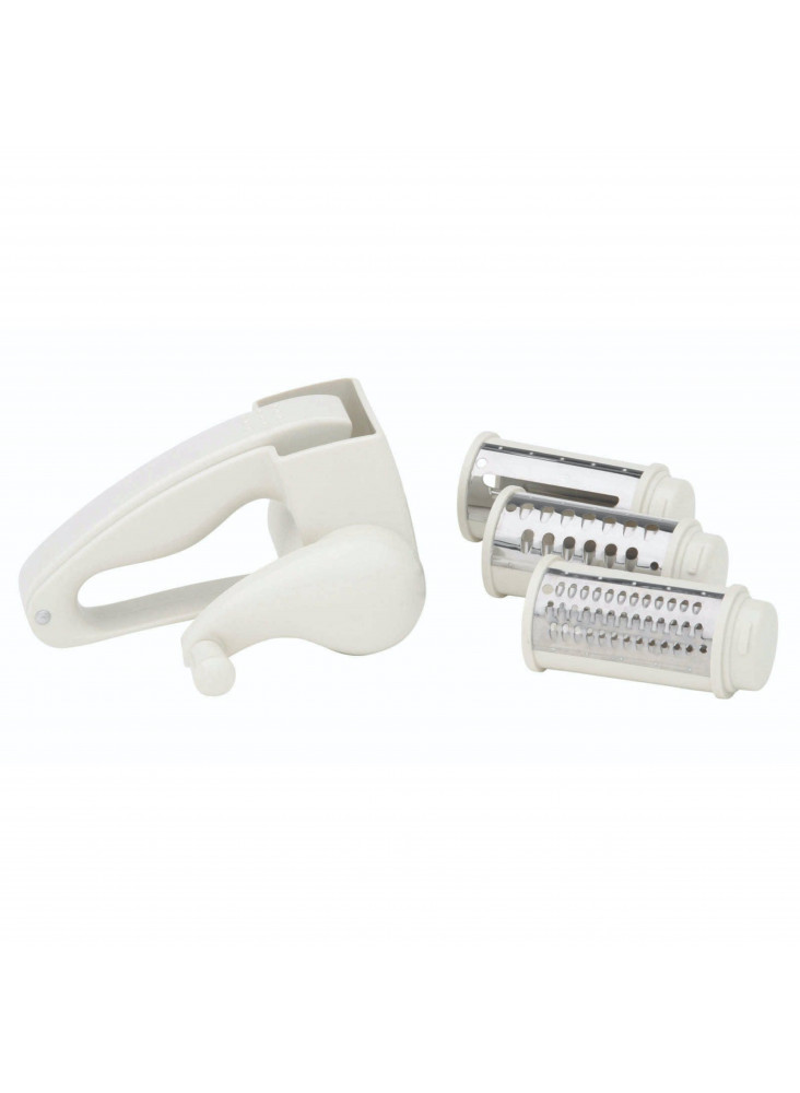 KitchenCraft Plastic Rotary Grater Mill With Three Blades