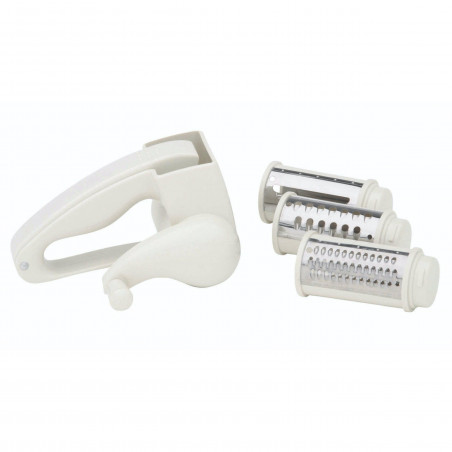 KitchenCraft Plastic Rotary Grater Mill With Three Blades