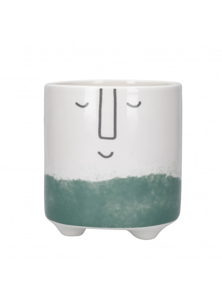 KitchenCraft Ceramic Plant Pot with Happy Face Design