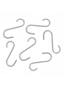KitchenCraft Pack of Six Stainless Steel Small Hanging Hooks