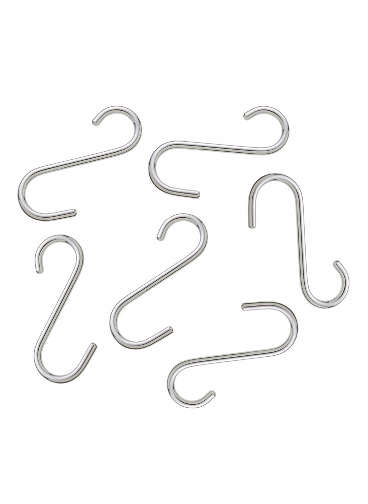 KitchenCraft Pack of Six Stainless Steel Small Hanging Hooks