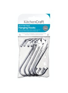KitchenCraft Pack of Five 13cm Chrome Plated 'S' Hooks