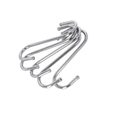 KitchenCraft Pack of Five 13cm Chrome Plated 'S' Hooks