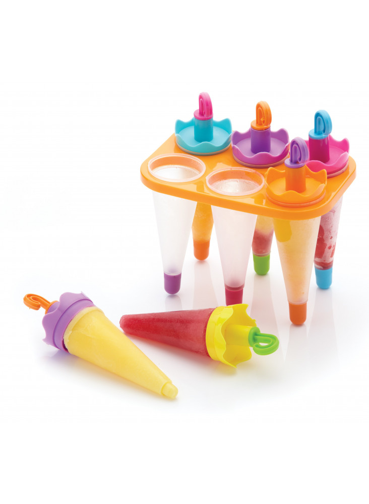 KitchenCraft Set of 6 Umbrella Lolly Makers With Stand