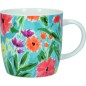 KitchenCraft China 425ml Abstract Flowers Barrel Shaped Mug