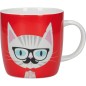 KitchenCraft China 425ml Cat Specs Barrel Shaped Mug