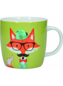 KitchenCraft China 425ml Fox Specs Barrel Shaped Mug