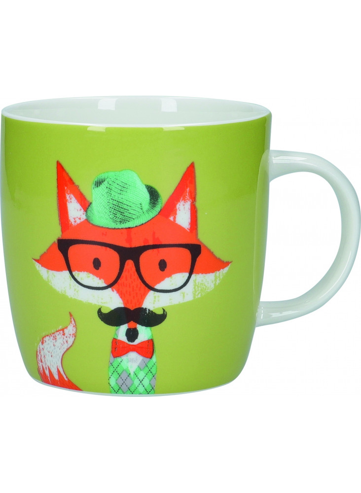 KitchenCraft China 425ml Fox Specs Barrel Shaped Mug