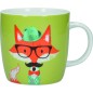 KitchenCraft China 425ml Fox Specs Barrel Shaped Mug