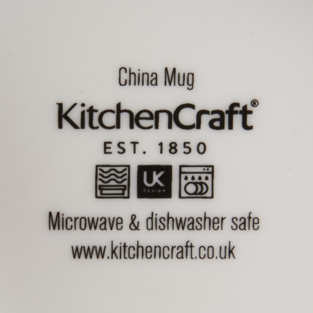 KitchenCraft China 425ml Navy Floral Barrel Shaped Mug