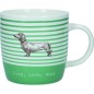 KitchenCraft China 425ml Stripe Dog Barrel Shaped Mug