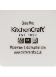 KitchenCraft China 425ml Grey Polka Dot Barrel Shaped Mug