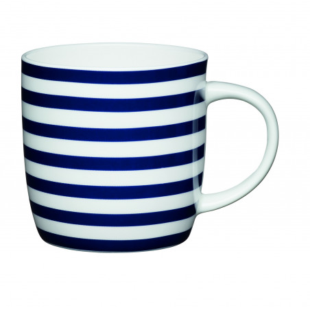 KitchenCraft China 425ml Nautical Stripe Barrel Shaped Mug