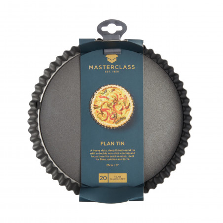 MasterClass Non-Stick 23cm Loose Base Fluted Quiche Tin