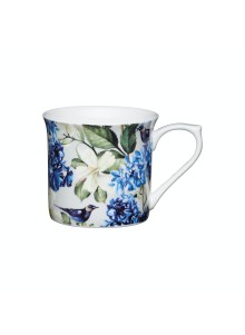 KitchenCraft Fluted China Blue Bird Mug