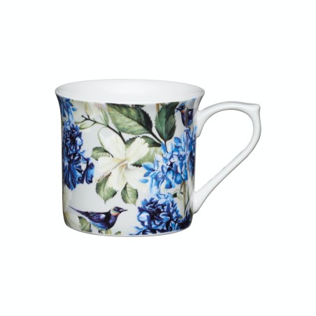 KitchenCraft Fluted China Blue Bird Mug