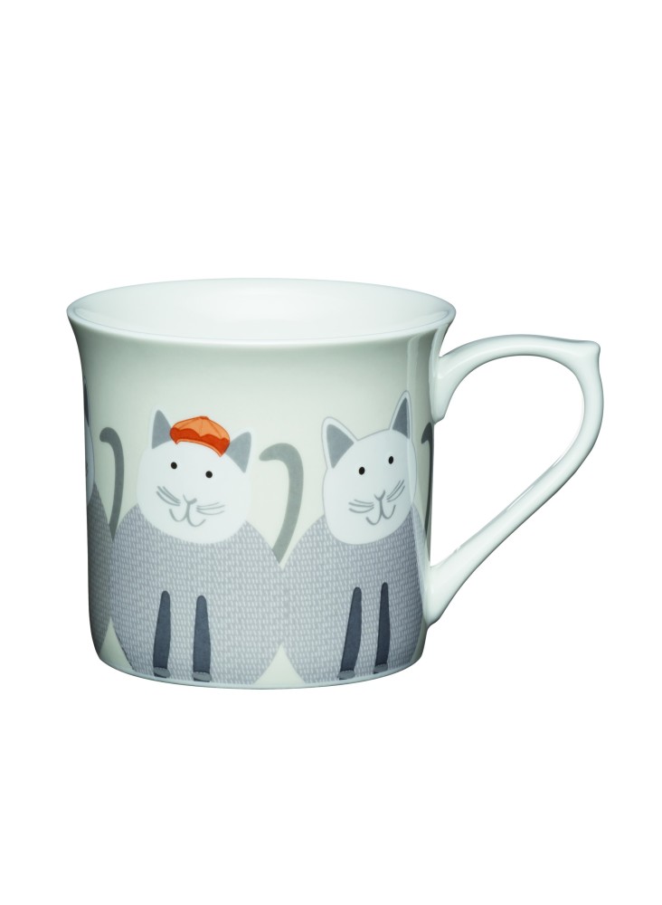 KitchenCraft Fluted China Cats Mug