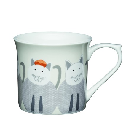 KitchenCraft Fluted China Cats Mug