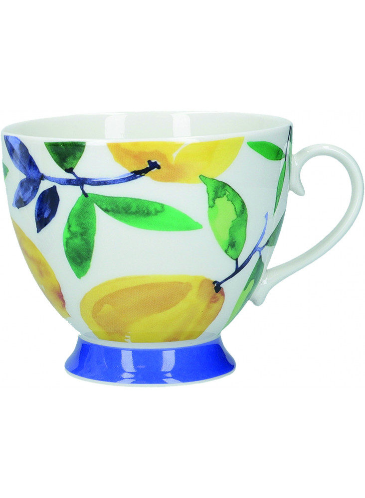 KitchenCraft China Lemon Dream 400ml Footed Mug