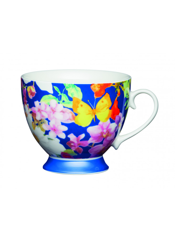 KitchenCraft China Butterfly 400ml Footed Mug