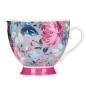 KitchenCraft China Grey Floral 400ml Footed Mug