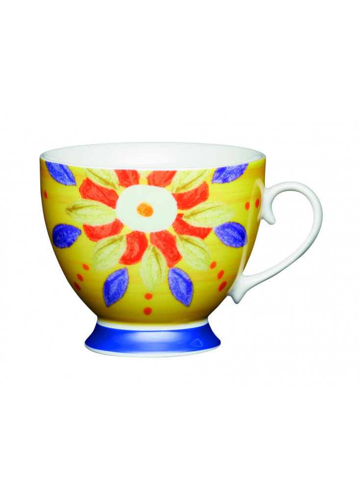 KitchenCraft China Moroccan Yellow 400ml Footed Mug