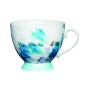 KitchenCraft China Blue Painted Floral 400ml Footed Mug