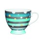 KitchenCraft China Spot Stripe 400ml Footed Mug