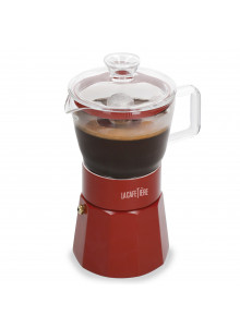 La Cafetière Verona Glass Espresso Maker, 6-Cup, Red