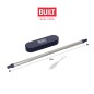 BUILT Retractable Straw with Case, Stainless Steel, Navy